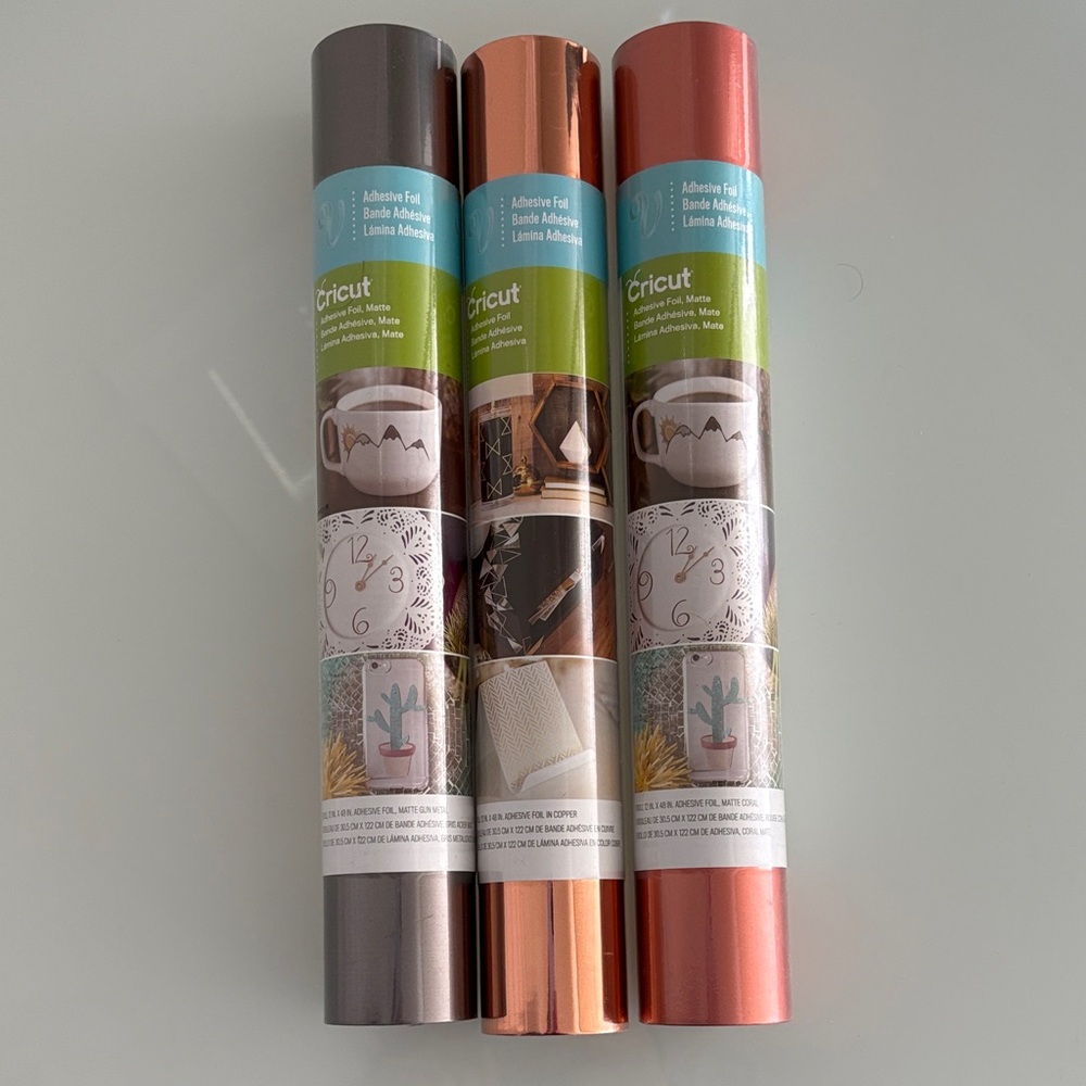 3 for $24 Cricut Adhesive Foil Set - Matte Gun Metal, Copper, Matte Coral